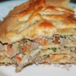 Блинный пирог с мясом