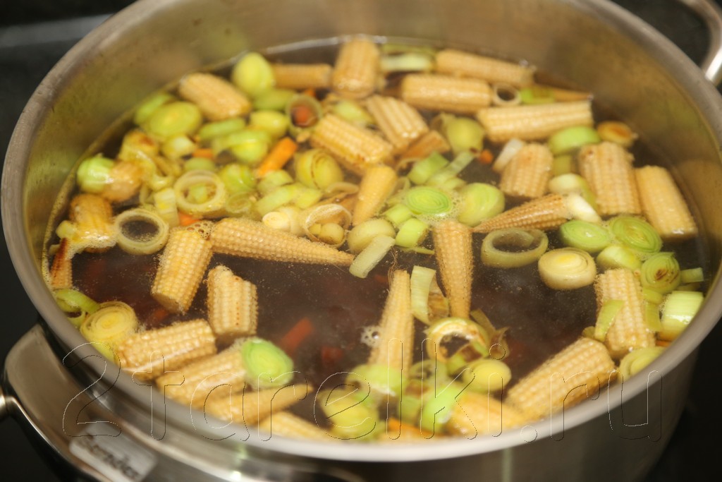 Грибной суп с креветками и овощами по-азиатски 6