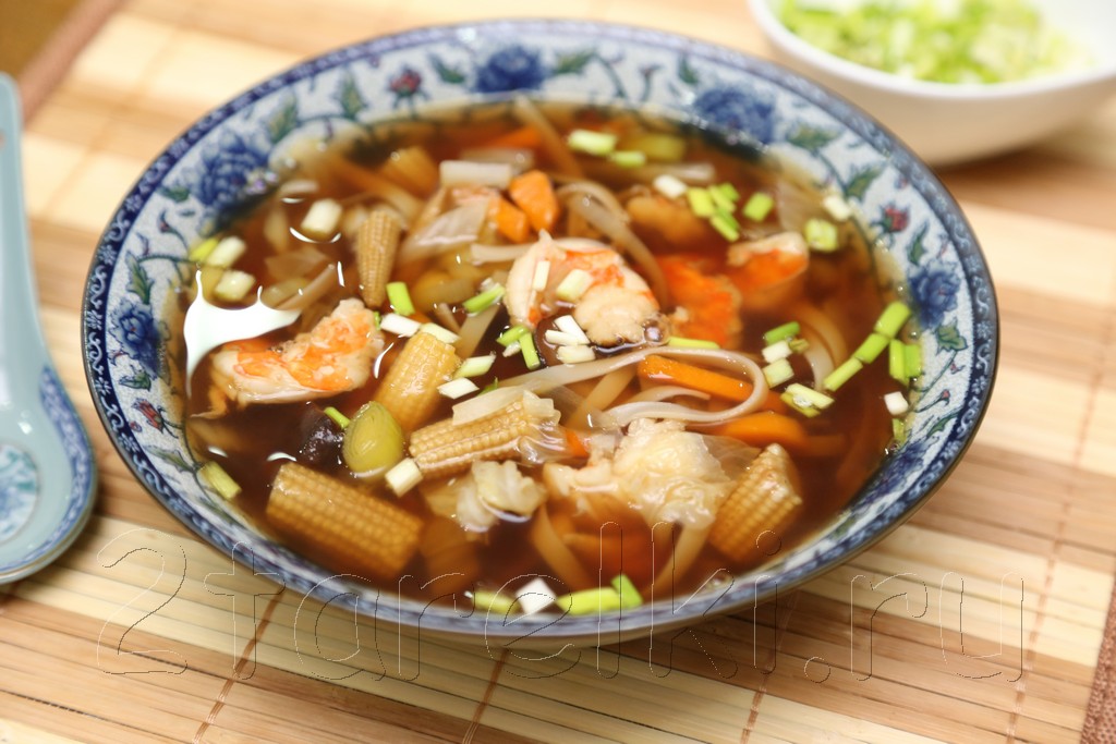 Грибной суп с креветками и овощами по-азиатски 9