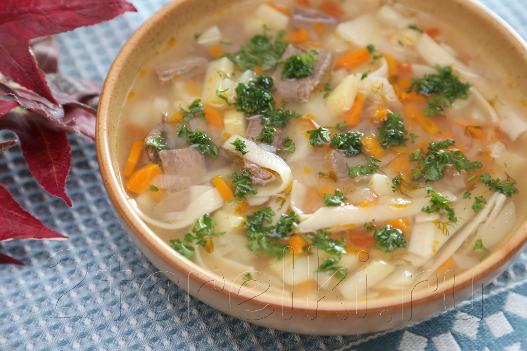 Грибной суп с мясом - пошаговый рецепт