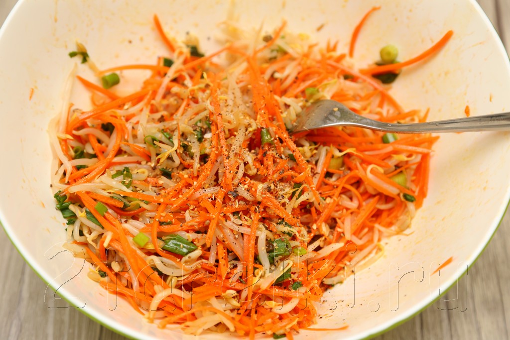 Салат из соевых ростков с морковкой